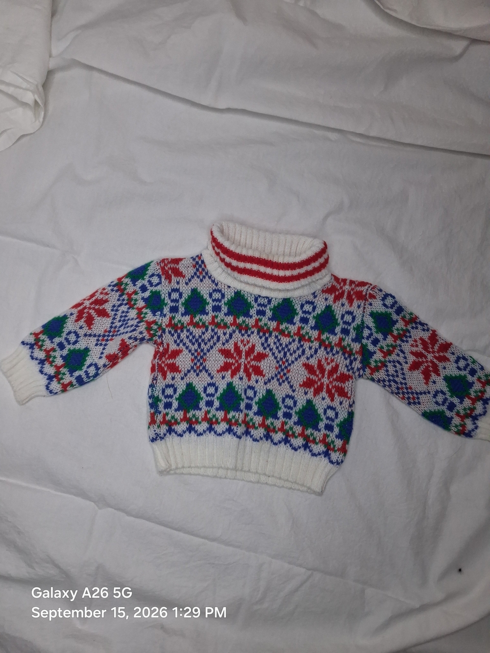 Cozy Holiday BabyFair Turtleneck Sweater - White/Red/Green/Blue